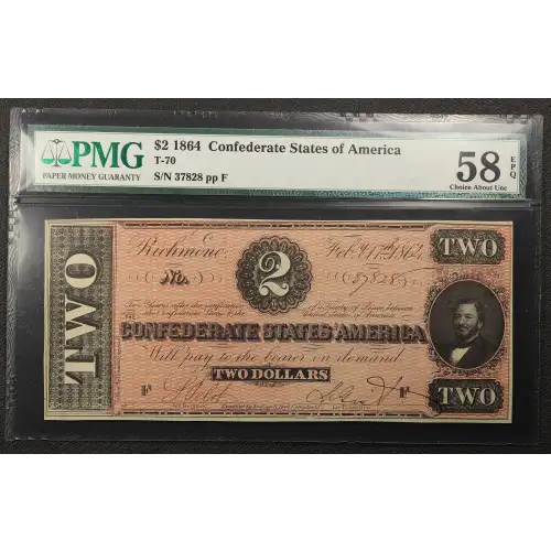 $2   Issues of the Confederate States of America CS-70 (2)