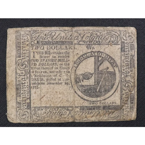 $2 November 29, 1775  CONTINENTAL CURRENCY CC-12 (2)