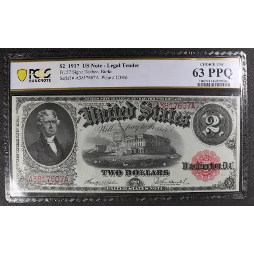 $2  Small Red, scalloped Legal Tender Issues 57