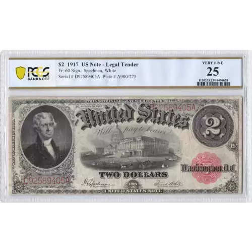 $2  Small Red, scalloped Legal Tender Issues 60 (2)