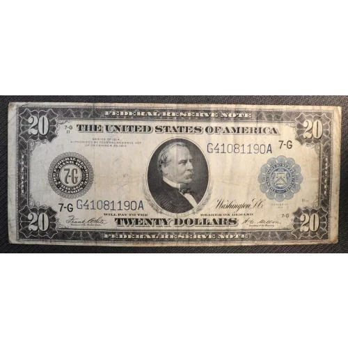$20 1914 Red Seal Federal Reserve Notes 991A