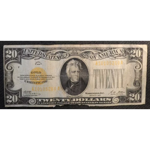 $20 1928 gold seal. Small Size Gold Certificates 2402 (2)