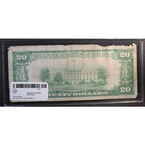 $20 1928 gold seal. Small Size Gold Certificates 2402 (3)