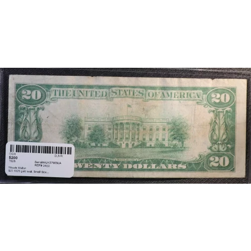 $20 1928 gold seal. Small Size Gold Certificates 2402 (3)