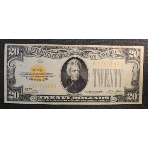 $20 1928 gold seal. Small Size Gold Certificates 2402 (3)