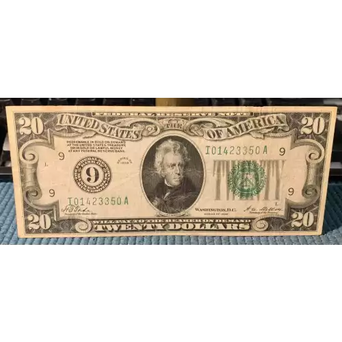 $20 1928 Green seal. Small Size $20 Federal Reserve Notes 2050-I (2)