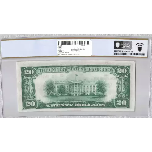 $20 1929 brown seal Small Federal Reserve Bank Notes 1870-G