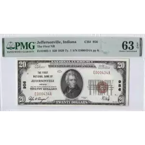 $20 1929 small brown seal. Small National Bank Notes 1802-1 (2)