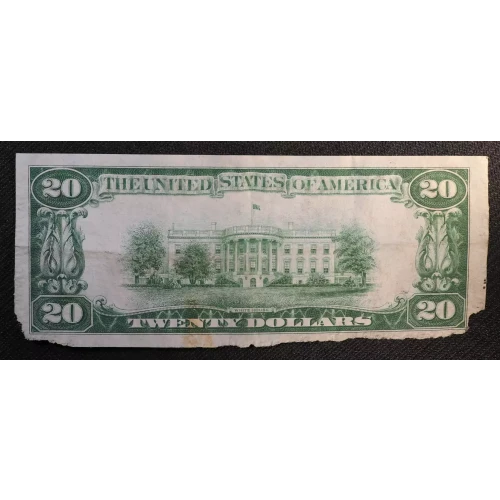 $20 1929 small brown seal. Small National Bank Notes 1802-1 (2)