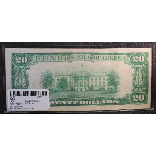 $20 1929 small brown seal. Small National Bank Notes 1802-1 (2)