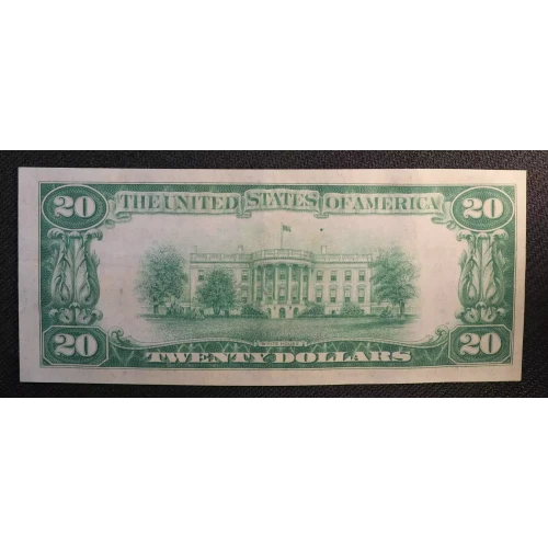 $20 1929 small brown seal. Small National Bank Notes 1802-1