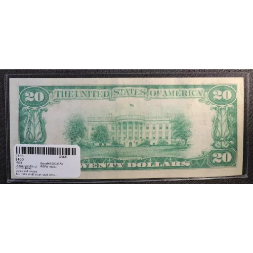$20 1929 small brown seal. Small National Bank Notes 1802-1 (2)