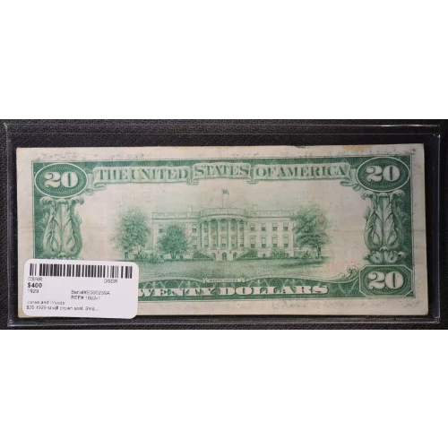 $20 1929 small brown seal. Small National Bank Notes 1802-1 (3)