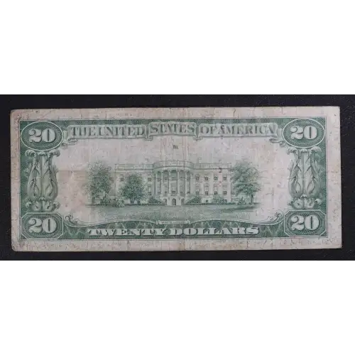 $20 1929 small brown seal. Small National Bank Notes 1802-1 (2)