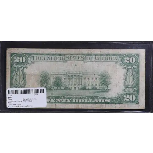 $20 1929 small brown seal. Small National Bank Notes 1802-1
