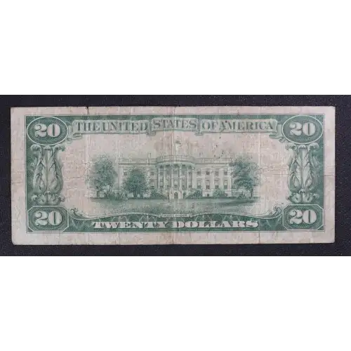 $20 1929 small brown seal. Small National Bank Notes 1802-1 (2)