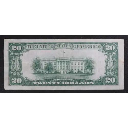 $20 1929 small brown seal. Small National Bank Notes 1802-1