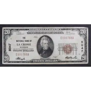 $20 1929 small brown seal. Small National Bank Notes 1802-1 (3)