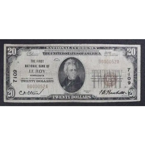 $20 1929 small brown seal. Small National Bank Notes 1802-1 (3)