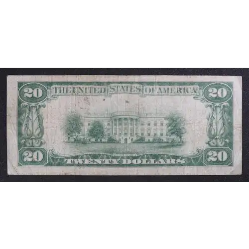 $20 1929 small brown seal. Small National Bank Notes 1802-1