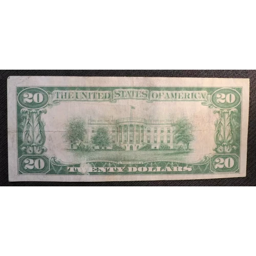 $20 1929 small brown seal. Small National Bank Notes 1802-1 (2)