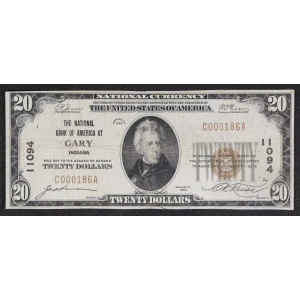 $20 1929 small brown seal. Small National Bank Notes 1802-1 (3)