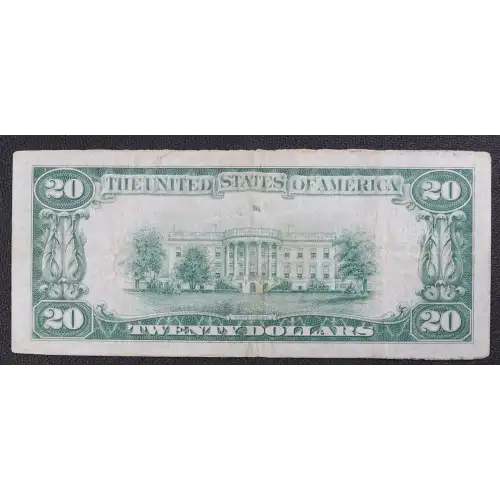 $20 1929 small brown seal. Small National Bank Notes 1802-1