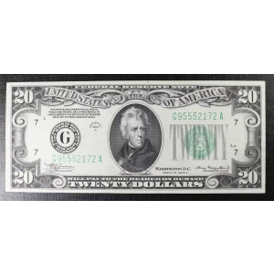 $20 1934-A. blue-Green seal. Small Size $20 Federal Reserve Notes 2055-G (3)