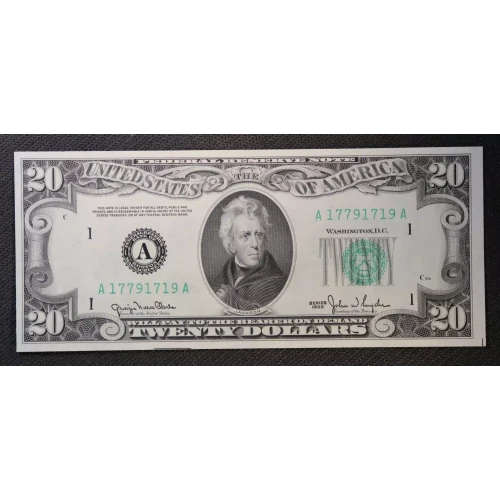 $20 1950 blue-Green seal. Small Size $20 Federal Reserve Notes 2059-A