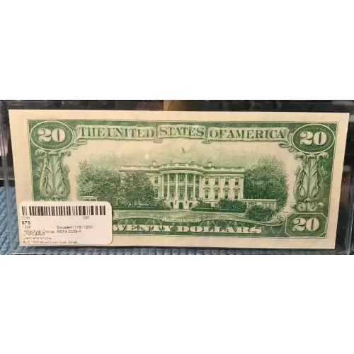 $20 1950 blue-Green seal. Small Size $20 Federal Reserve Notes 2059-A (3)