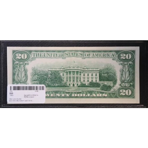 $20 1950 blue-Green seal. Small Size $20 Federal Reserve Notes 2059-H (2)
