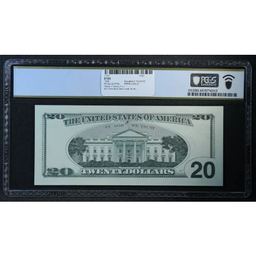 $20 1996 blue-Green seal. Small Size $20 Federal Reserve Notes 2084-G* (2)