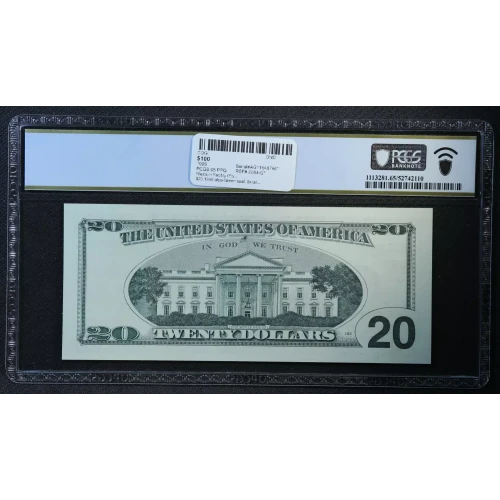 $20 1996 blue-Green seal. Small Size $20 Federal Reserve Notes 2084-G* (2)