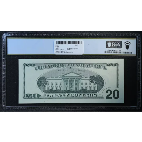 $20 1996 blue-Green seal. Small Size $20 Federal Reserve Notes 2084-G* (2)