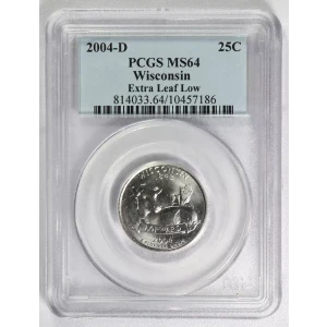 2004-D 25C Wisconsin Extra Leaf Low