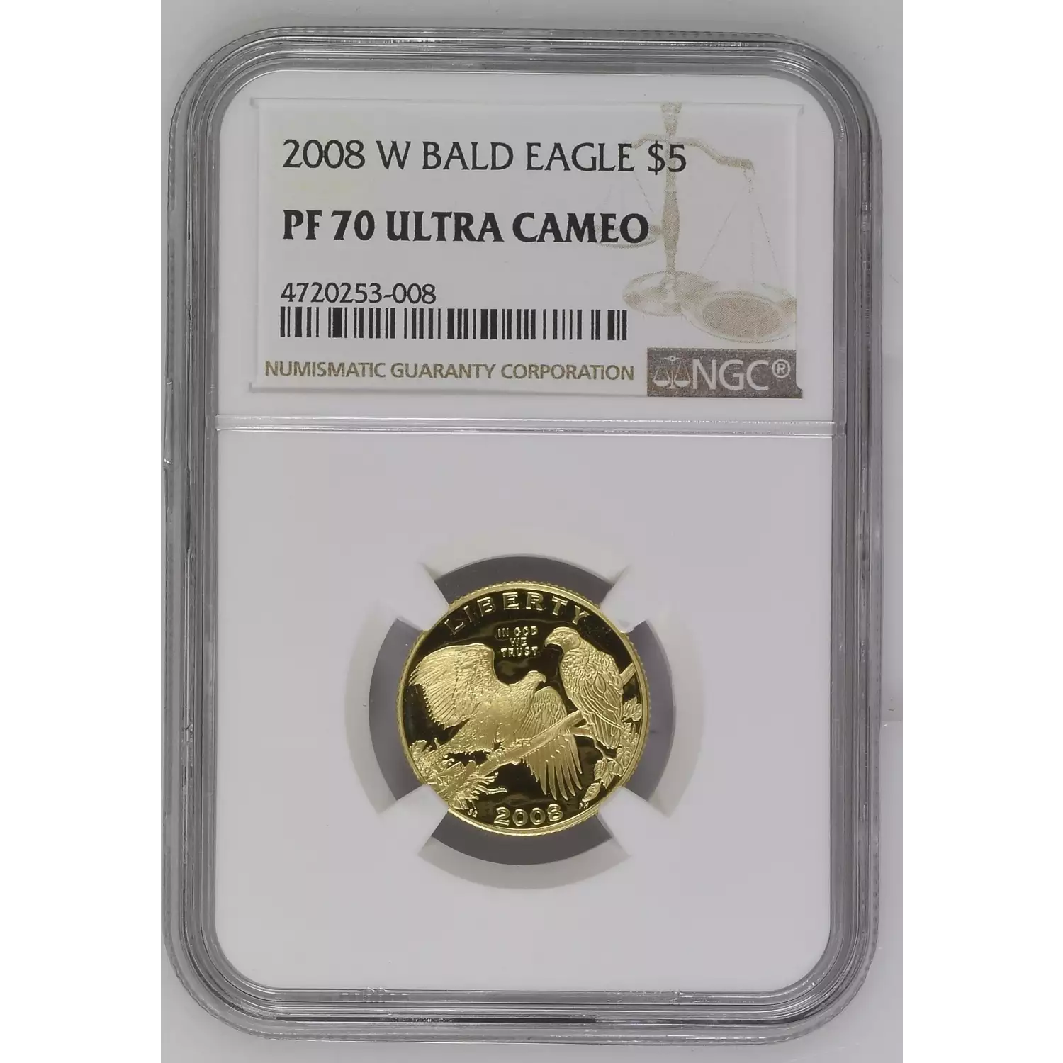 2008 BALD EAGLE ULTRA CAMEO NGC PF-70 - Lost Dutchman Rare Coins