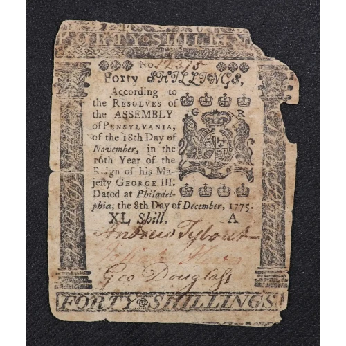 40s December 8, 1775  COLONIAL CURRENCY PA-196 (3)