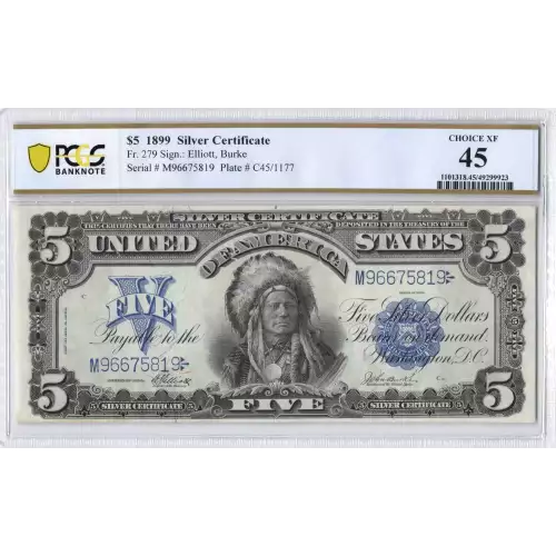 $5 1899 Blue Silver Certificates 279 (2)