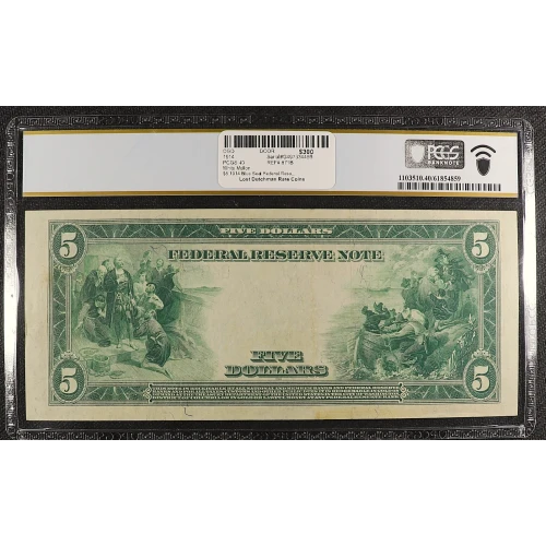 $5 1914 Blue Seal Federal Reserve Notes 871B