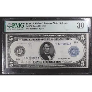 $5 1914 Blue Seal Federal Reserve Notes 874 (2)