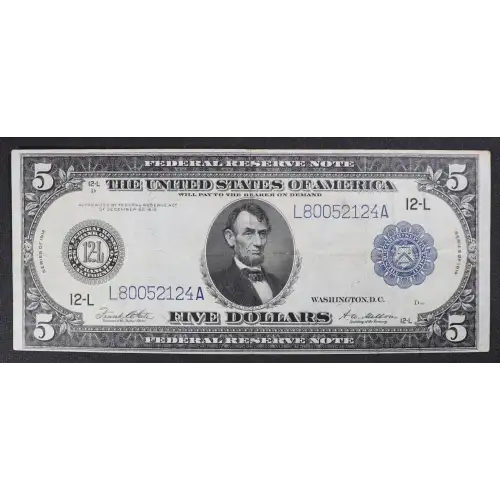 $5 1914 Blue Seal Federal Reserve Notes 891A (3)