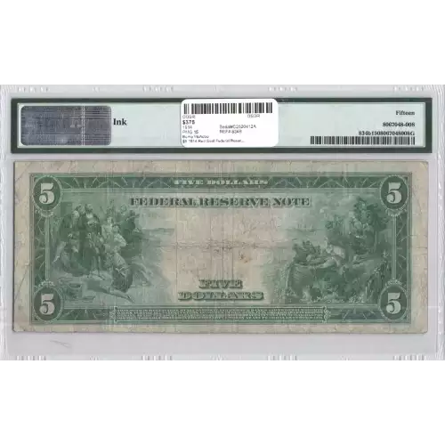 $5 1914 Red Seal Federal Reserve Notes 834B (2)