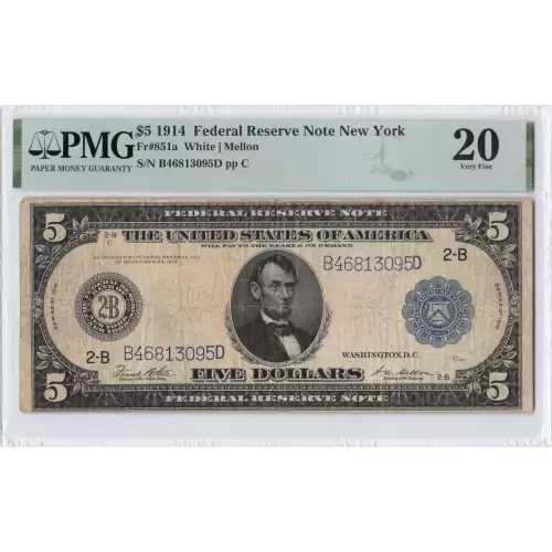 $5 1914 Red Seal Federal Reserve Notes 851A (2)