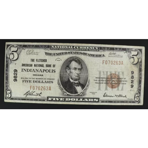 $5 1929 Small brown seal Small National Bank Notes 1800-1 (3)