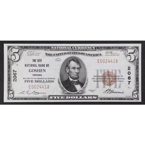 $5 1929 Small brown seal Small National Bank Notes 1800-1 (3)