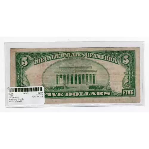 $5 1929 Small brown seal Small National Bank Notes 1800-1 (3)