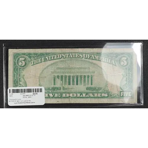 $5 1929 Small brown seal Small National Bank Notes 1800-1 (3)