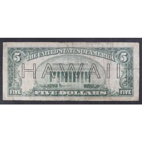 $5 1934-A brown seal Emergency Notes Issued During WW2 2302