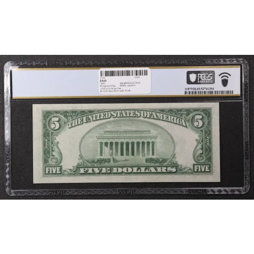 $5 1934 blue-Green seal. Small Size $5 Federal Reserve Notes 1956-Hm (2)