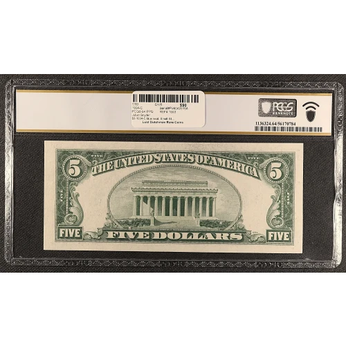 $5 1934-C blue seal. Small Silver Certificates 1653 (2)